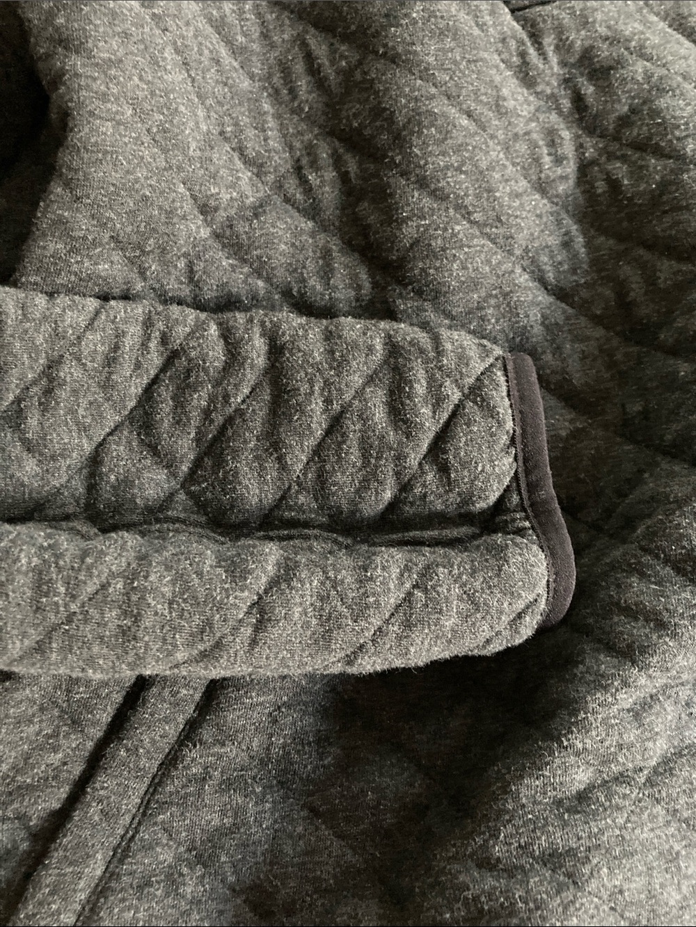 Eddie Bauer Quilted Charcoal Gray Quarter Snap Pullover Large - Picture 7 of 12